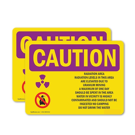 Signmission Radiation & Laser Sign, 5 in H x 7 in W, Vinyl Decal, Rectangle OS-2PACK-CR-D-57-L-10157